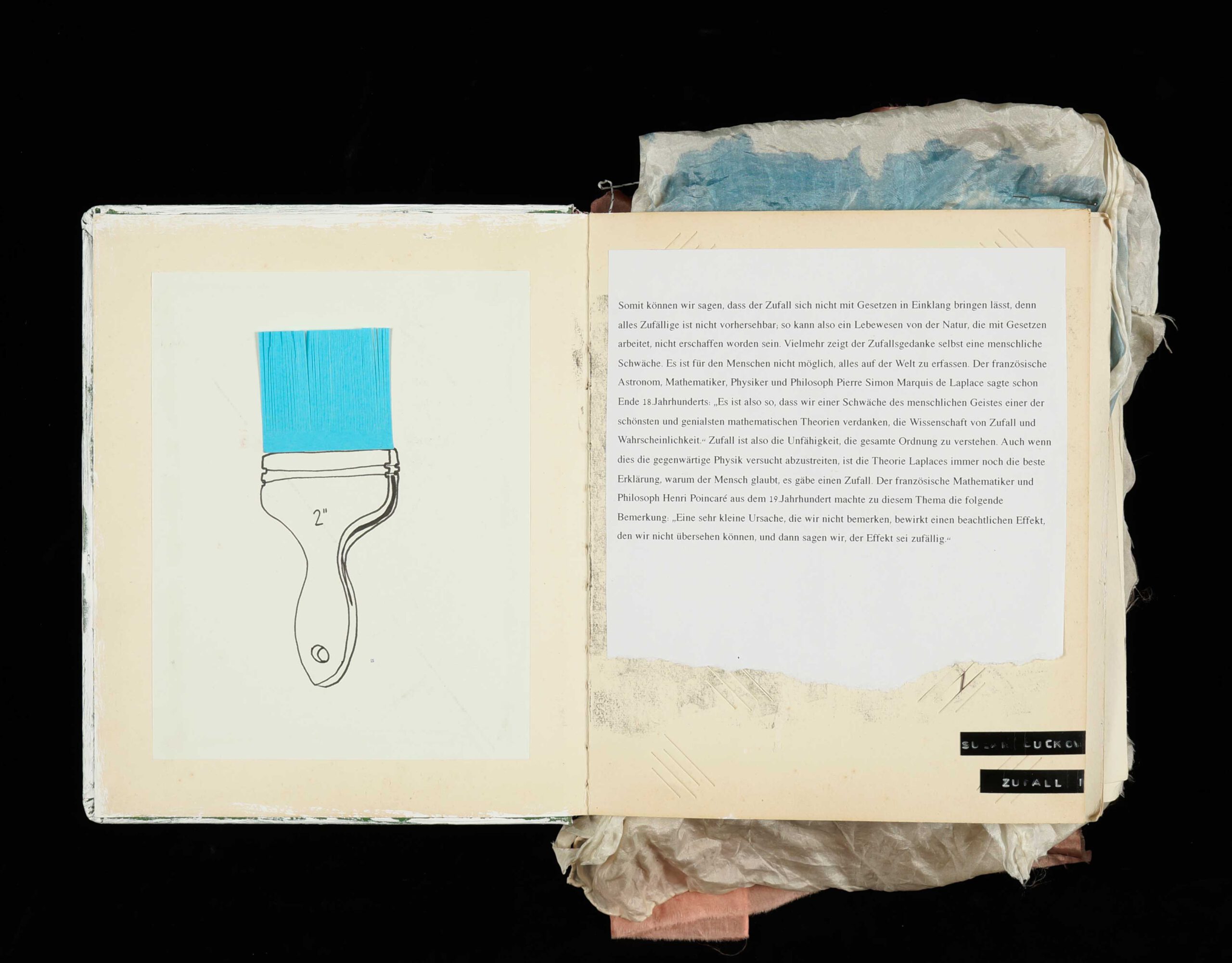 Analogue illustration of a paint brush in a sketch book.