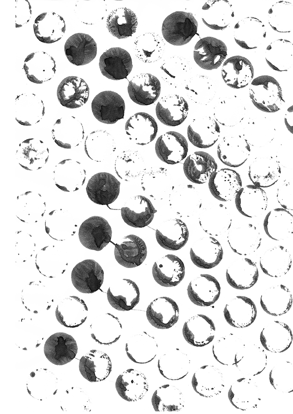 Rastermuster mit Tusche-Kreisen