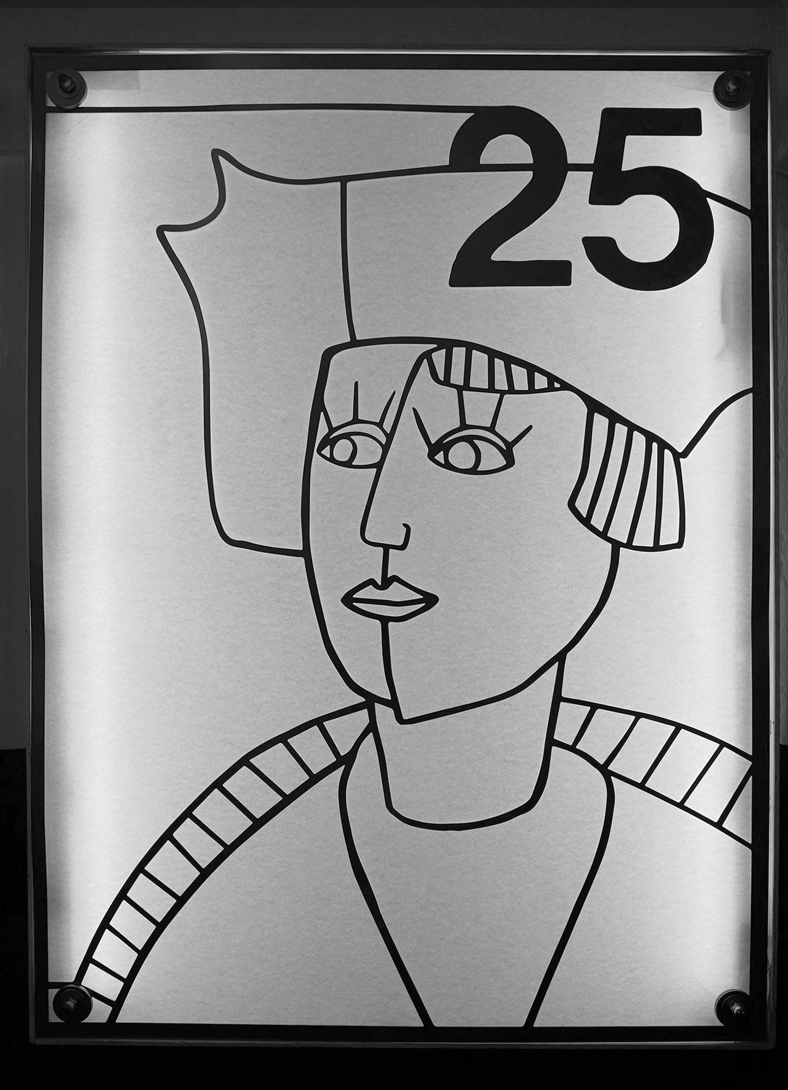 Geldschein-Portrait in einem Leuchtkasten bei der Digitalmesse re:publica 2023