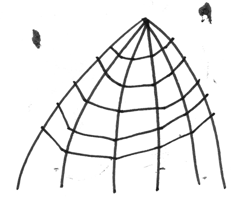 Netzartige Arbeitskuppel - Zeichnung