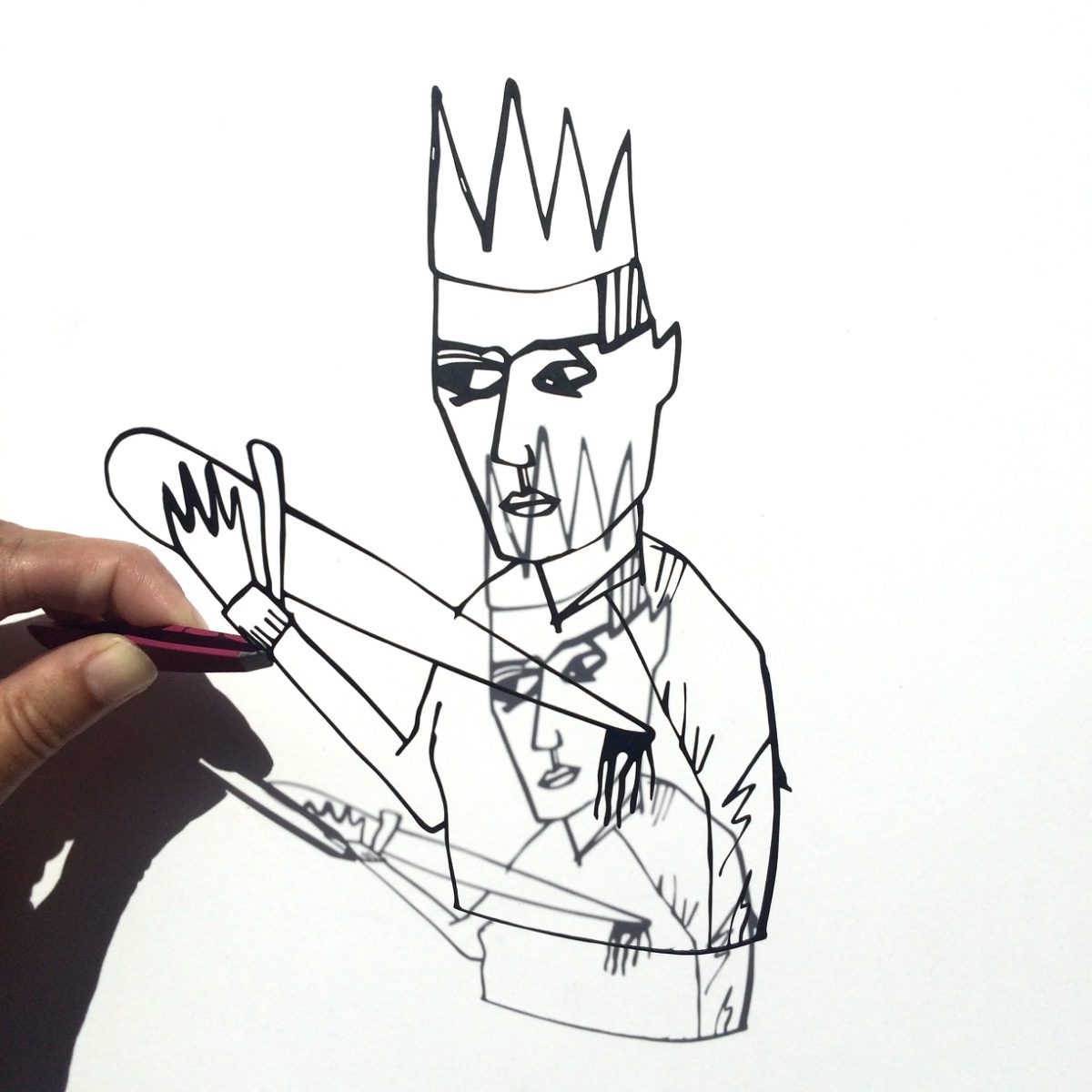 Scherenschnitt inspiriert von Max Beckmann´s König