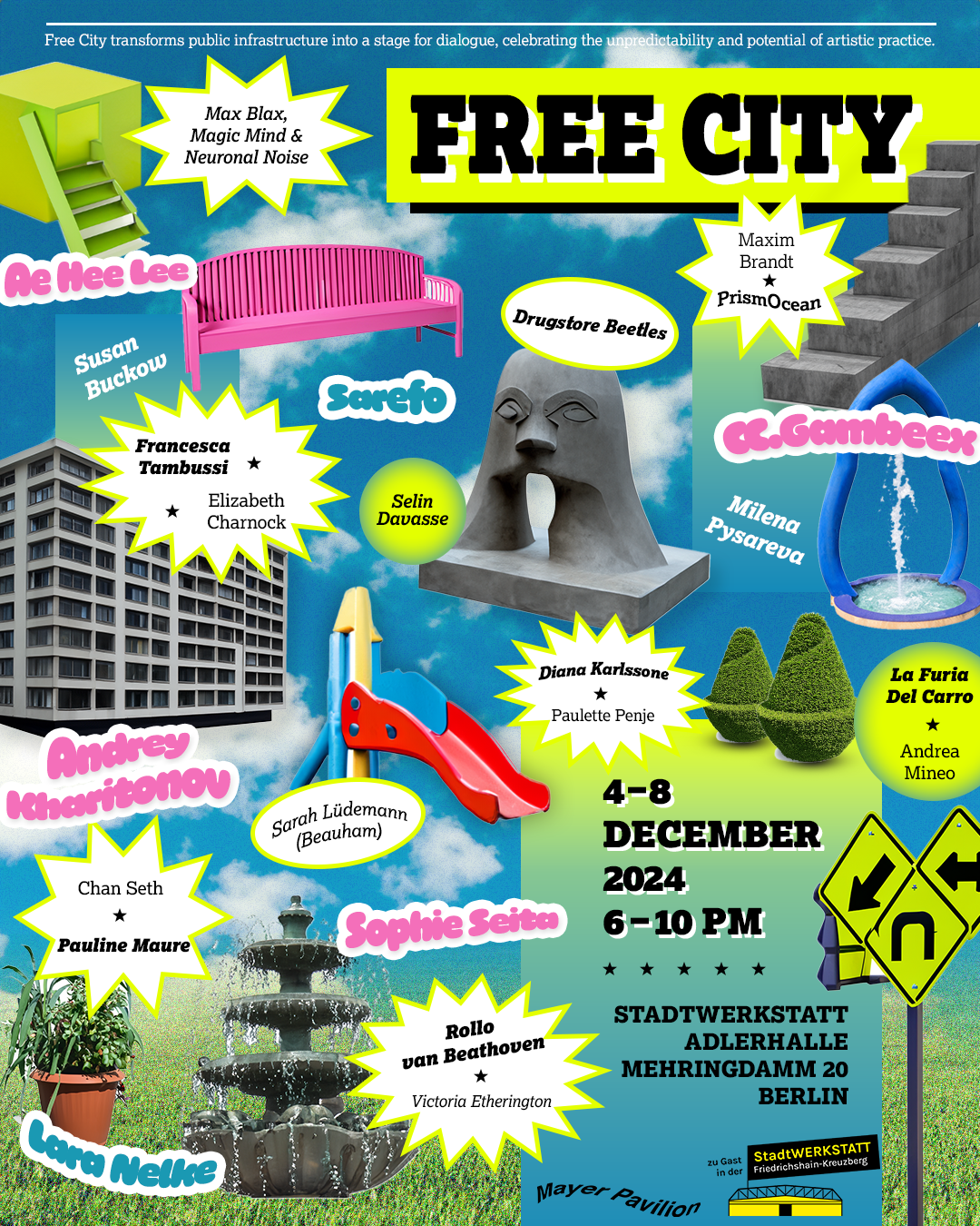 Ausstellungsplakat Free City Berlin mit Susan Buckow