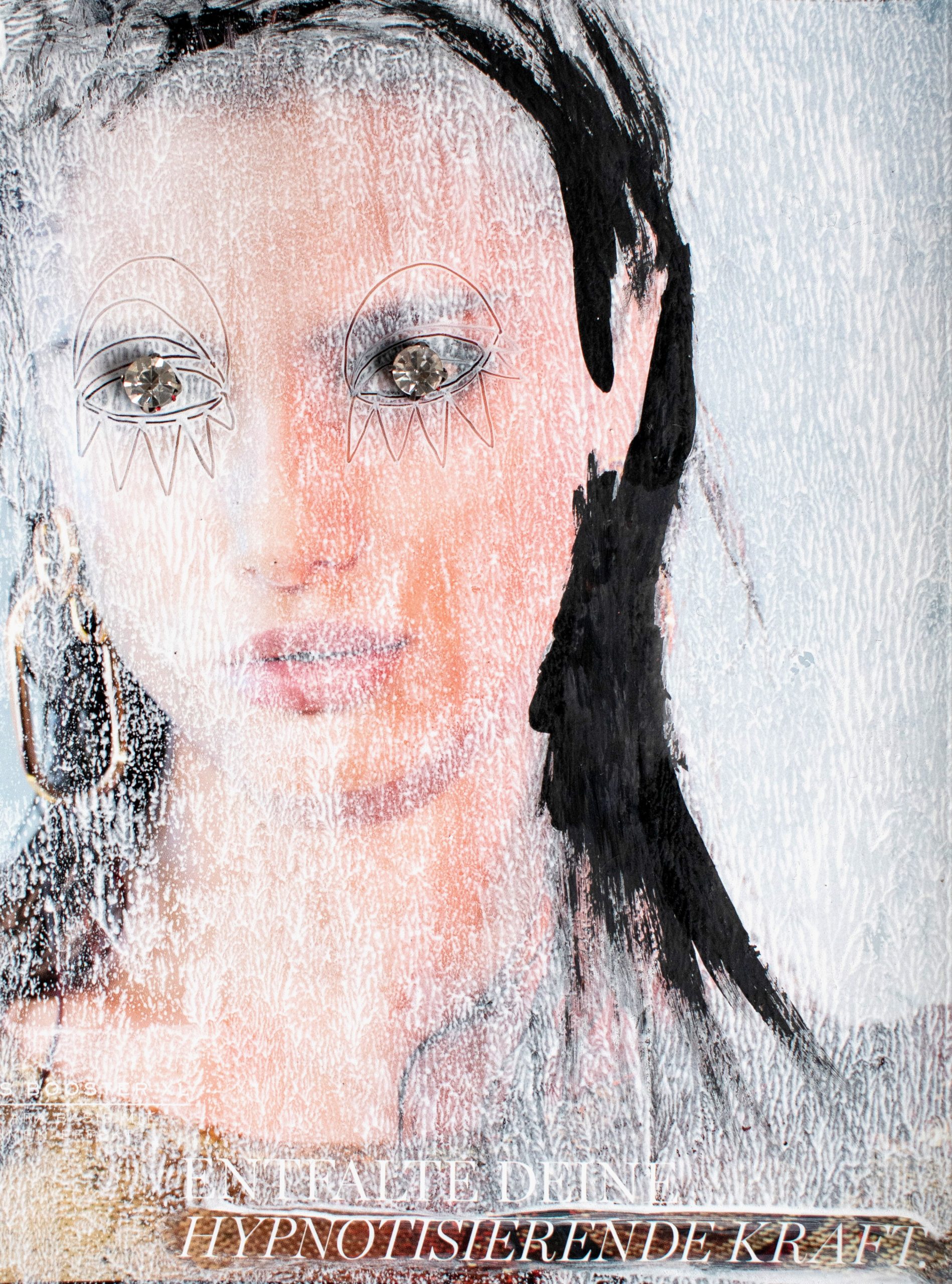 Black haired girl with diamond eyes