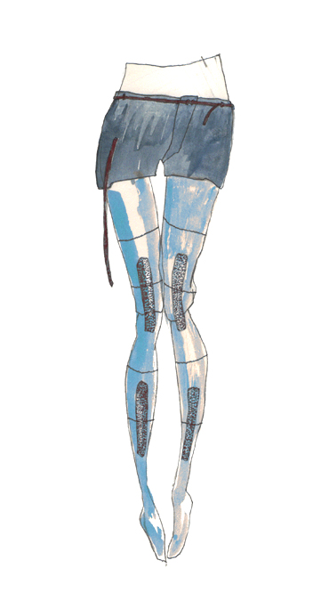 Modeillustration blaue Strumpfhose
