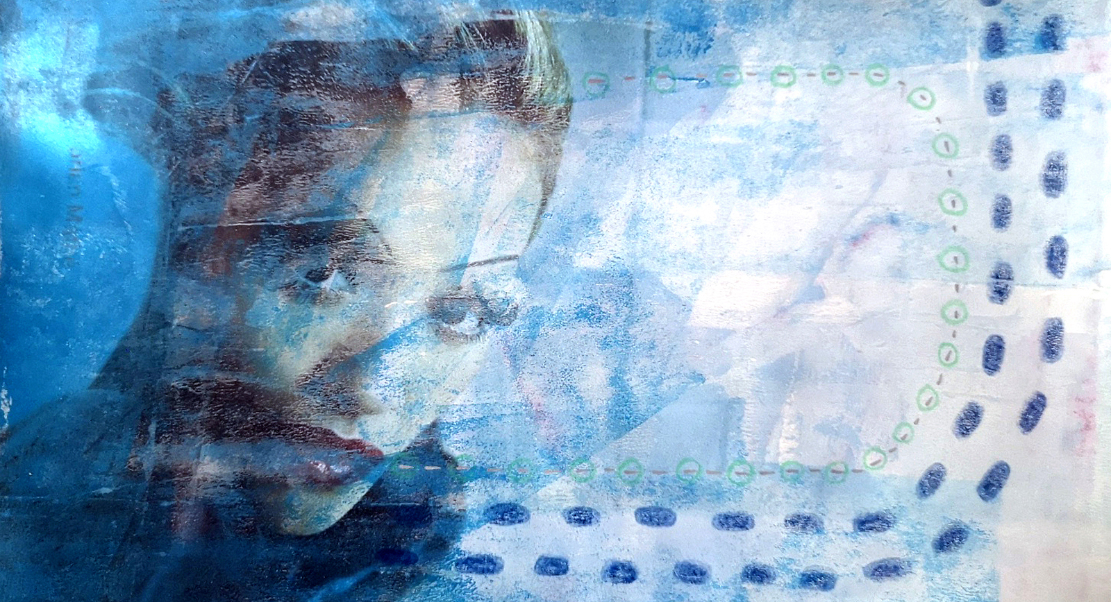 Unterwasser Modecollage in Blau