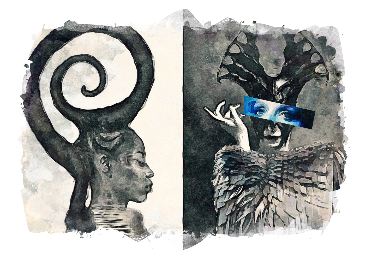 Haar-Skulpturen - digitale Illustration