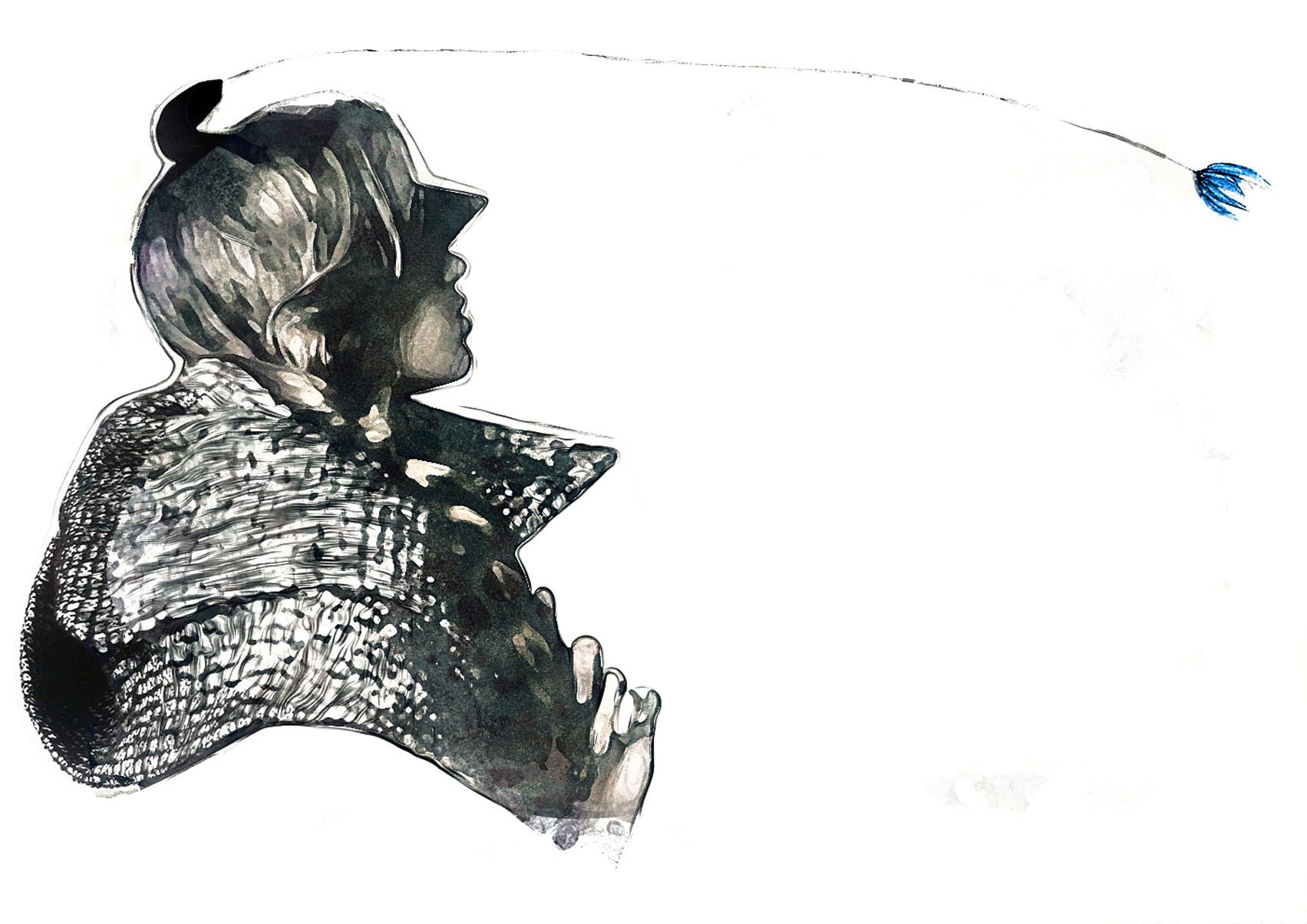 Black and white technical costume design